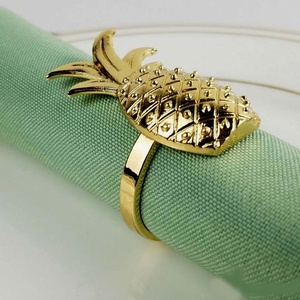 Porte-serviettes en feuille de Rose, ornement Simple et élégant, pour noël, bagues monogrammes en alliage de métal et or - Product Image 2