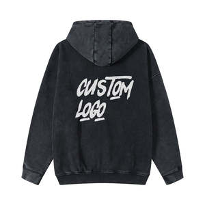 Sudadera con Capucha de Corte Regular, Diseño de Bordado con Apliques Personalizados, Lavado Ácido, Cierre con Cremallera, Impresión Digital con Tu Texto o Logotipo - Product Image 2