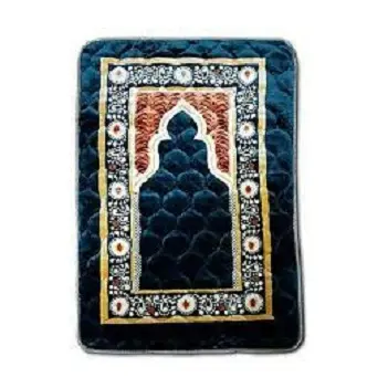 벨벳 카펫 러그 하이 퀄리티 성원 기도 매트 실내 두꺼운 Jaenaz 이슬람 휴대용 이슬람 벨벳 sejadah 기도 매트