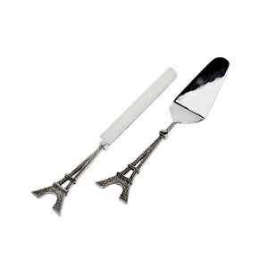 ชุดมีดตัดและเสิร์ฟเค้กโลหะมีดตัดเค้กดีไซน์คลาสสิกใหม่ - Product Image 1