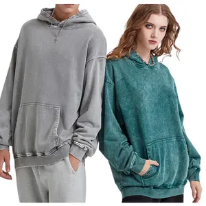 2024 New Arrival Custom Plus Size Men's Heavy Washed Cotton Pullover Hoodies With Low MOQ Direct Factory Pricing From Bangladesh