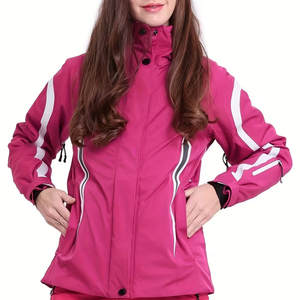 Servicios OEM, Chaqueta de Esquí de Punto Transpirable y Cálida para Mujer, de Alta Calidad, Personalizada, con Capucha y Cremallera, Color Rosa - Product Image 2
