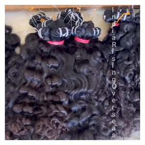 Extensiones de mechones de cabello virgen rizado Natural 100 por ciento, cabello humano Remy de doble trama, suministro de fábrica, precio al por mayor a granel - Product Image 1