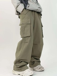 Offre Spéciale en gros hommes pantalons taille élastique jambe Cargo taille haute printemps décontracté bureau pantalon droit - Product Image 5