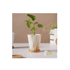 Maceta de flores con revestimiento de esmalte blanco maceta hecha a mano decoración de jardín para el hogar maceta a precio económico hecha en la India - Product Image 4