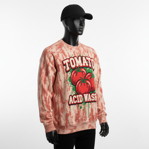 Sudadera Premium de Algodón 350GSM, Estilo Tie-Dye Rojo Lavado al Ácido, Tejido Suave y Cálido, Estampado Artístico, Sudadera Básica - Product Image 4