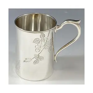 100% Direct Factory Artistic Silver coffee mugs Mini beer Tankard mugs Silver plated goblets Silver Stein Beer Mugs