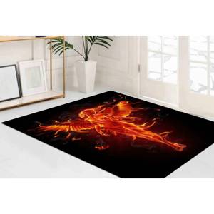 Tapis Phoenix Woman : Ailes d'ange ardentes, tapis imprimé d'art abstrait, tapis en chenille - Product Image 1