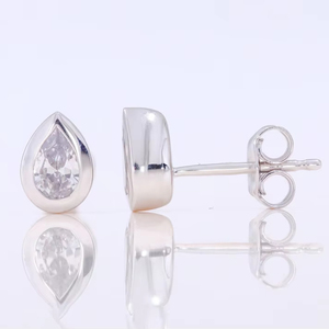 Estilo moderno 1,00 Quilates Lab Grown Diamond Push Back Stud Pendientes Plata esterlina Venta al por mayor OEM - Product Image 1