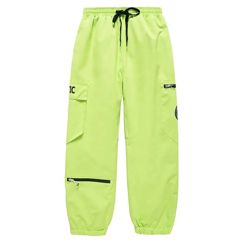 Winter Warm Snow Ski Pants Soft Shell Hiking Pants with Pockets Thick Fleece Lined for Camping Extra Baggy Leisure Style