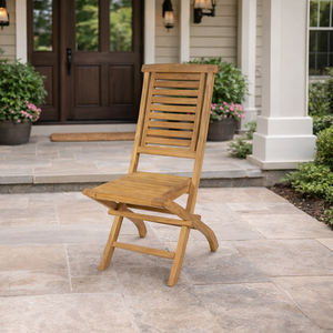 Chaise pliante en teck minimaliste Hangton, durable, en bois de teck massif, pour l'extérieur, salon, utilisation hôtelière - Product Image 4