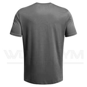 เสื้อยืดแขนสั้นสีพื้นสำหรับผู้ชายแห้งเร็วและสตรีทแต่งลายโลโก้สีพื้นเทรนด์ล่าสุดตามสั่ง - Product Image 2