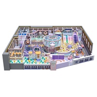 Équipement de terrain de jeu intérieur commercial pour enfants, château de princesse personnalisé, aire de jeux souple avec fosse à balles et toboggan arc-en-ciel