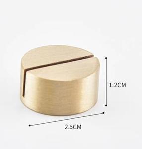 Pemegang kartu pesan miring kuningan Label vertikal pemegang kartu nama Desktop Premium dudukan kartu Organizer Desktop - Product Image 3