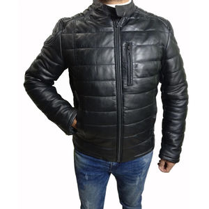 Chaqueta acolchada para exteriores para hombre de High Street Cuero transpirable de alta calidad para el invierno Servicio OEM La mejor chaqueta de cuero personalizada - Product Image 3