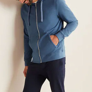 Sweat à capuche zippé en coton avec logo personnalisé pour hommes Veste polaire lourde Streetwear Style OEM Fourniture d'usine en vrac Vente en gros Sweat à capuche uni - Product Image 2