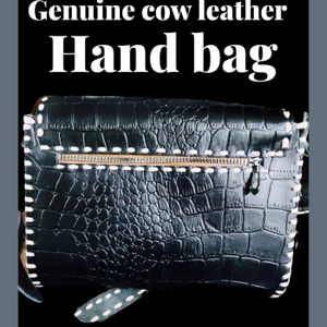 Sac à main pour femme en cuir de vache véritable avec deux sangles imprimées d'animaux Fermeture à glissière en forme d'oreiller pour femme Usage quotidien - Product Image 3