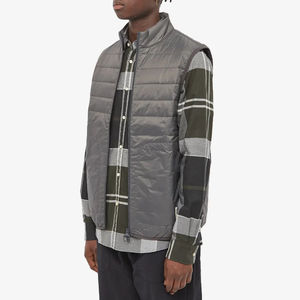 Chaleco acolchado con cremallera para hombre con logotipo personalizado, chaqueta con burbujas, cálido, sin mangas, chaleco calefactable, tela de lona de talla grande - Product Image 2