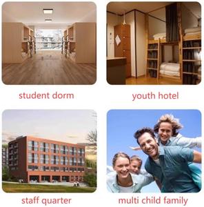 Lit superposé en acier et bois pour <span class=keywords><strong>auberge</strong></span> de jeunesse, dortoir étudiant, école, hôtel et appartement spatial - Product Image 5