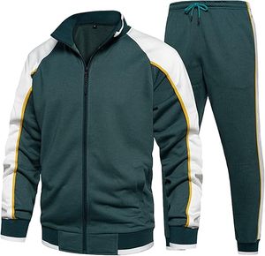 Ensembles de jogging en polyester pour hommes, ensemble deux pièces, survêtement patchwork, veste et pantalon de survêtement bouffants avec fermeture éclair, survêtement personnalisé pour hommes - Product Image 3