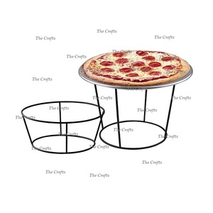 Soporte para servir pizza de diseño extremadamente bueno Juego de dos soportes para pizza de color negro de hierro para uso en fiestas de bodas - Product Image 3
