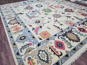 Tapis en laine fait à la main coloré 6x9 tapis brodé abstrait traditionnel salon taille 8x10 10x14 12x15 tricoté à la main pour - Product Image 2