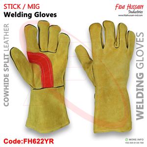 Gants de soudage en gros de haute qualité en cuir de vachette vendu à chaud gants de travail de soudeur en cuir fendu gants en cuir du Pakistan - Product Image 5