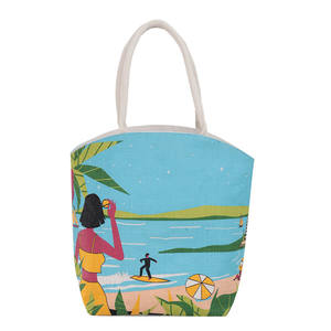กระเป๋าชายหาดและกระเป๋าเดินทางพิมพ์ลายทิวทัศน์ที่สวยงามทำจากถุงช้อปปิ้งอินเดียเบงกอลตะวันตก - Product Image 1