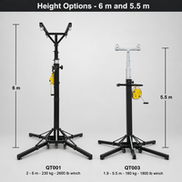 Support de projecteur de scène robuste à manivelle, tour de levage réglable en hauteur avec treuil et barre en T pour DJ, discothèque, événement, système audio, structure de scène