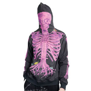 Sudadera con capucha Y2K de moda para mujer, sudadera con estampado gráfico y cremallera de gran tamaño, perfecta para la moda de primavera y otoño - Product Image 3