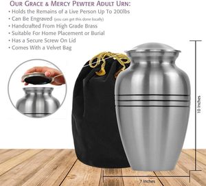 Metal Cremation Urns <b>for</b> Human <b>Ashes</b> Decorative Urns <b>for</b> Female & Male <b>for</b> <b>Ashes</b> Adult Female Funeral Urns - Product Image 2
