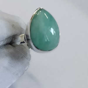 Navya Craft Amazonite <b>Silver</b> <b>Ring</b> <b>925</b> Sterling Handmade <b>Ring</b> <b>with</b> Cut Diamond Inlay Pear Shape Size 4 to 13 Perfect Gift for Her - Product Image 6