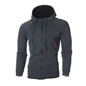 Sweat-shirt à capuche zippé pour homme, automne-hiver, brodé, écologique, coupe-vent, manches longues, sport - Product Image 3