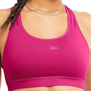 Best Selling <b>Pink</b> Sports Bra with Custom Pattern Eco-Friendly Breathable Gym Wear for Women New Design Front Logo Made Pakistan - Product Image 1