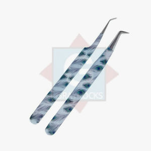High Quality Precision Stainless Steel <b>Lash</b> Tweezers for Eyelash Extensions Customized Logo - Product Image 3