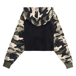 Sweat à capuche court de qualité supérieure tissu respirant à manches longues conception haut court à capuche tenue décontracté utiliser sweat à capuche confortable pour les femmes - Product Image 2