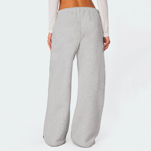 Pantalons de survêtement personnalisés en tissu lourd Pantalons de survêtement intérieurs en polaire pour femmes Pantalons de survêtement surdimensionnés à jambes larges Pantalons de survêtement d'hiver pour femmes - Product Image 6