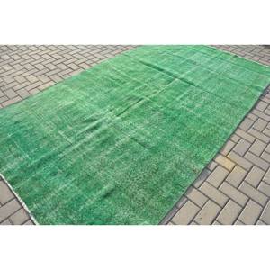 Alfombra de lana verde turca Vintage 5,8X10,4 pies tamaño moderno clásico área grande rectángulo Patchwork para pasillo látex para decoración de habitación - Product Image 2