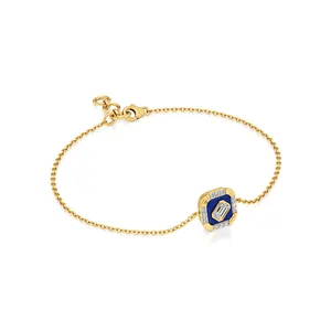 Bracelet tennis en diamant taille émeraude plaqué rhodium or blanc 18 carats style vintage - Product Image 2