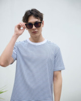 Kaos Pria Lengan Pendek Warna Polos Regular Fit 100% Katun Bernapas Ramah Lingkungan Kain Rajut Rutin Vietnam