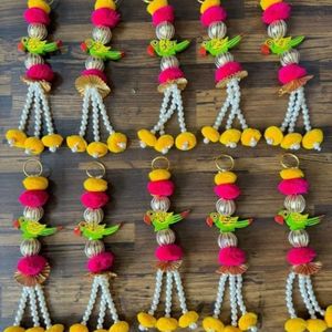 Colgante de pared de tela Multicolor hecho a mano para decoración del hogar y eventos de cumpleaños telón de fondo de Arte Cultural étnico tradicional para Diwali - Product Image 5