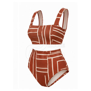 Nuevo Conjunto de Bikini de Dos Piezas para Mujer, Traje de Baño a la Moda con Parte Inferior de Cintura Alta, Diseño Personalizado, Colección de Verano para Piscina y Vacaciones - Product Image 2