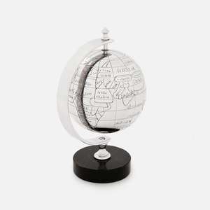 Rotatable Silver Globe Stand Interior Decoration <b>Office</b> <b>Supplies</b> Metal Globe Model Souvenir Promotional Gift Elegant Crafts - Product Image 4