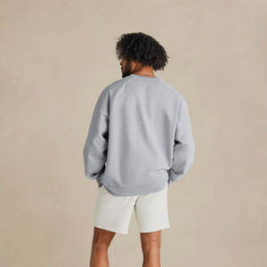 High Quality Custom Embossed Logo Thick Plus Size <b>Men</b> Clothing <b>Grey</b> Loose Fit <b>Sweatshirts</b> - Product Image 4