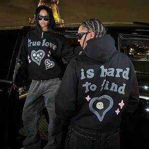 Sweat à capuche et sweat-shirts Y2k de luxe en gros Logo personnalisé Impression bouffante surdimensionnée Sweat à capuche en éponge française 100% coton - Product Image 1