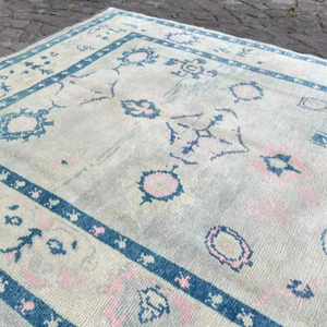 พรมสีพาสเทลใหม่พรมผืนใหญ่พรมถักด้วยมือสีฟ้าตุรกีหรูหราสำหรับบ้านโรงแรมขนสัตว์สวยงามชีวิตยาว - Product Image 1