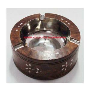 Cendrier rond en bois vente chaude et de haute qualité fait à la main direct OEM vente d'usine pas cher prix rond - Product Image 6