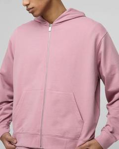 เสื้อฮู้ดดี้ผู้ชายแบบสวมหัวทรงบ็อกซี่ ผ้าฝรั่งเศสเทอร์รี่ 100% ผ้าฝ้าย น้ำหนักมาก มีซิป  ไซส์ใหญ่  สำหรับผู้ชาย ขายส่ง - Product Image 2