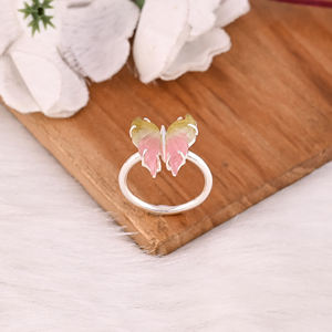 Trending 925 Sterling Silver Bio Tourmaline Carving Gemstone Boho Style Wedding Ring For Women Gift <b>Butterfly</b> Ring - Product Image 5