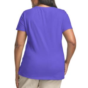 Camiseta Lisa transpirable de talla grande con hombros caídos para mujer, Camiseta de algodón personalizada de Color con cuello redondo en blanco - Product Image 4
